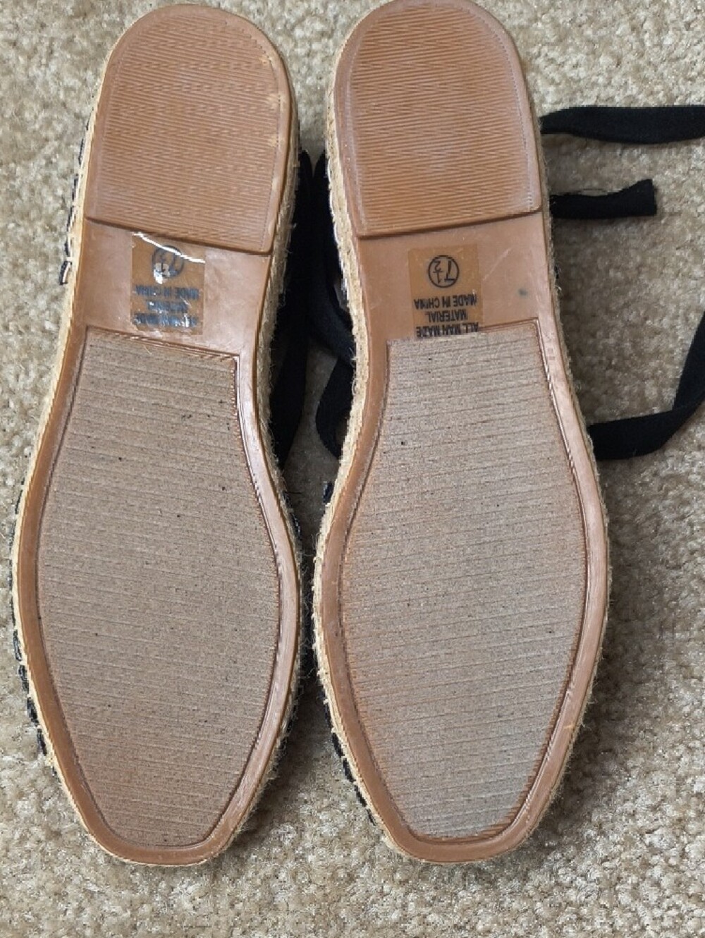 Soda Black Espadrille Tie-Ankle Gladiator Flats Size 7.5 T12 - Picture 6 of 7